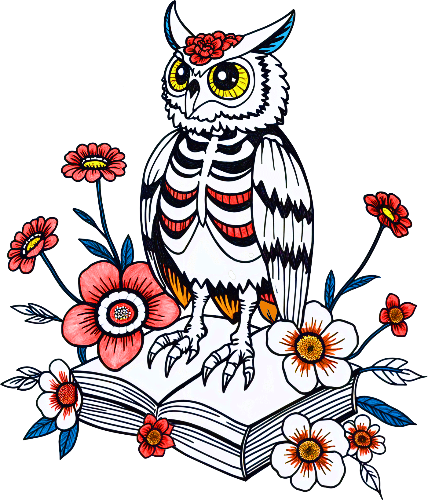 An owl on a book